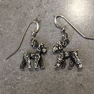 Poodle earrings-sterling silver